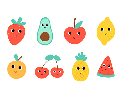 Cute Fruit Clipart illustration