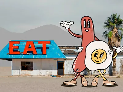 Retro Party cartoon clipart creative market cute design food graphic design illustration retro retro logo vector