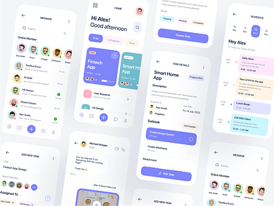 Task Flow UI Kit on UI8 app design case study mobile mobile app design saas saas app saas app design task app task management team management uikit