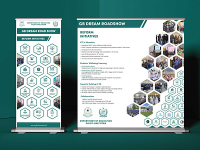 Department of Education GB Banner & Standee Designs adobe illustrartor banner design design education gilgit government graphic design green illustration infographics information design learning poster square standee designs