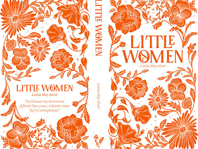 Little women cover illustration, typography & pattern arabesque botanic copper design edition flowers foil illustration lettering lines print typography