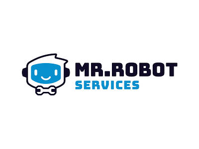Mr.Robot bow brand branding character design elegant illustration logo logo design logotype mark mascot minimalism minimalitic mister modern mr robot sign wrench