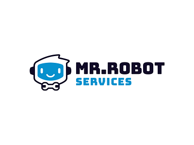 Mr.Robot bow brand branding character design elegant illustration logo logo design logotype mark mascot minimalism minimalitic mister modern mr robot sign wrench