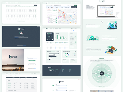 Broad - UI/UX Design for Route Optimization Engine broad clean design engine experience green illustration interface landing page map minimal optimization radar route splash screen statistics stats table uiux user