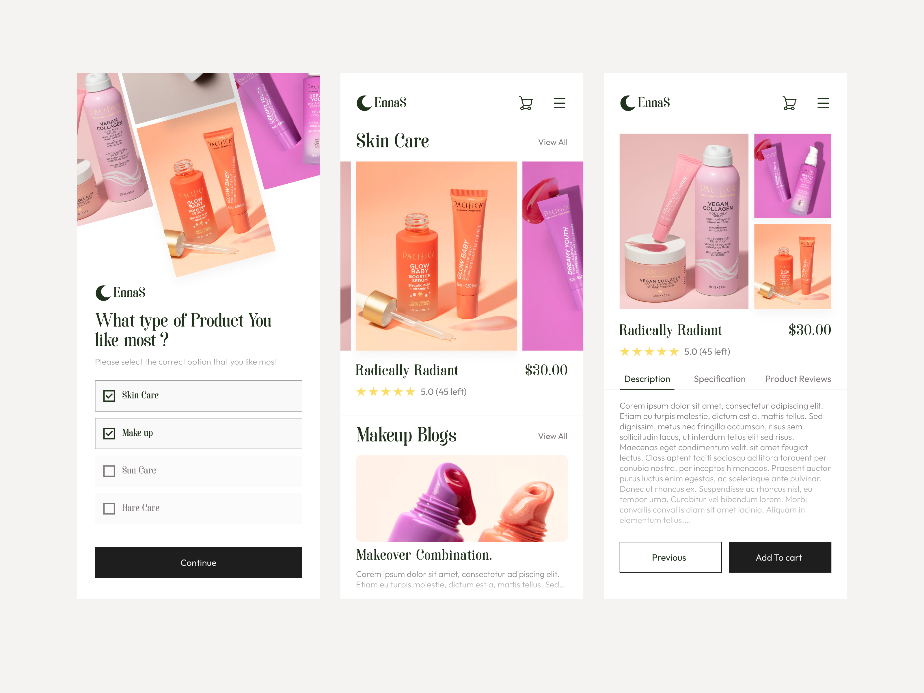 Beauty Product app by Nehal Hamim on Dribbble