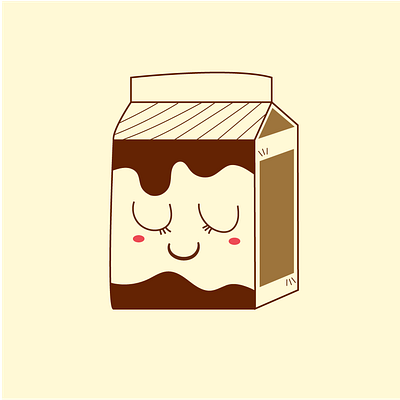 Chocolate milk illustration cute designs design graphic design graphics happy face illustration illustrator kawaii vector