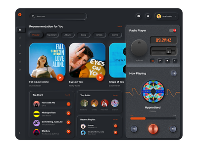 Music Website UI/UX Design branding design graphic design illustration landing page minimal ui ux