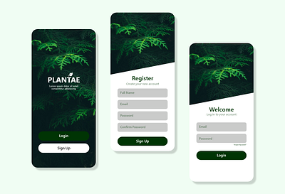 PLANTAE Plant App UI Design branding graphic design ui