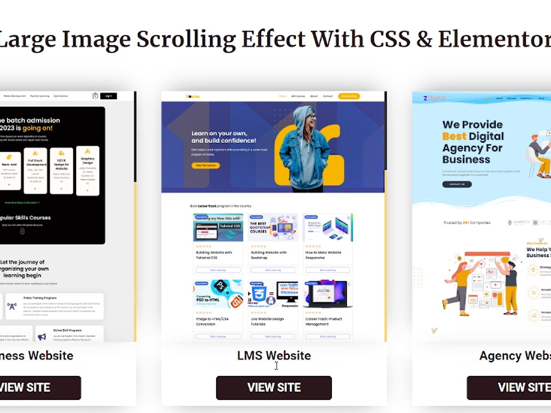 Image Scrolling Effect With CSS & Elementor by Zahid Hasan by Zahid Evaan on Dribbble