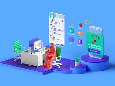 Cluep - 3D Brand Illustrations 3d 3danimation 3dart animation b3d blender blender3d branding c4d cinema4d colorful design geometric illustration loop motion render set simple uiux