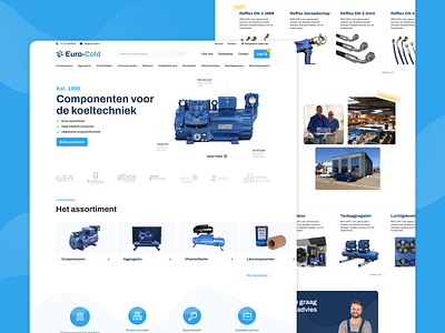 Website Design & Branding Euro-Cold blue branding cooling darkblue design graphic design homepage industrial light mechanical refrigeration webdesign website