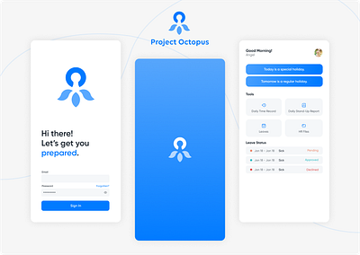 Project Management App - Project Octopus 🔥 app branding daily time record design graphic design logo managment meeting mobile operation organizing team project management record standup record team tool for team trending ui ux web