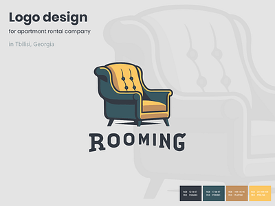 Logo design armchair branding chair furniture logo house logo illustration logo minimalistic modern logo pastel colors
