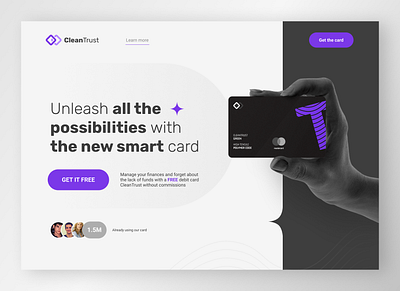 Banking header page bank card clean concept design figma header page photoshop ui web
