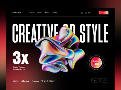 3D Style Shape Website Design agency web lading page design landing page landing page design portfilio web shyed ui design uishyed web web design web ui website website design