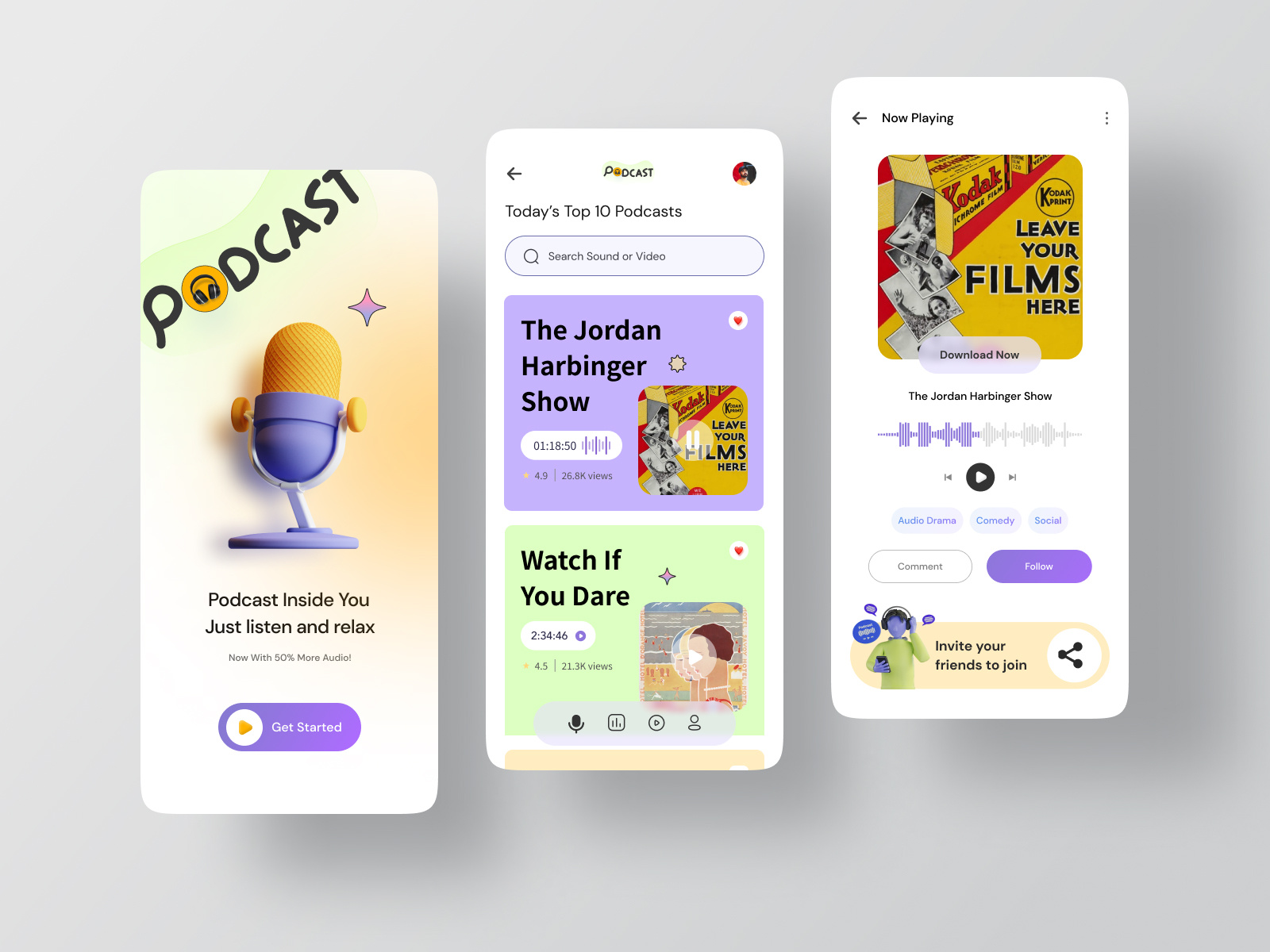 Podcast App app apps audio book audiobook book conversation live motion graphics music music player player podcast podcast app podcasting podcasts radio sound streaming app streaming platform