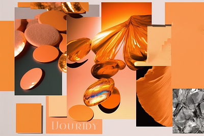 Pantone Apricot Crush Inspired Board abstract apricot aroma blossom branding captivating design illustration mood board ui