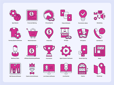 Icons Set for Betconstruct armenia casino design graphic design icon icon collection iconography icons icons set illustration line icons lineart live casino sport ui ui design vector vectorart visual design