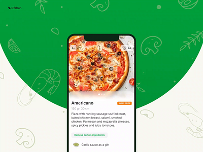 Food Ordering App. Product Page | Smile Food animation app delivery food food delivery food ordering app foodapp green mobileapp mobileapplication pizza ui ux