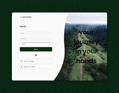 #DailyUI - Sign Up #001 001 app branding dailyui design graphic design illustration journey login logo nature register signup travel typography ui ux web webdesign