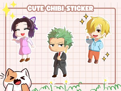 Cute Chibi Sticker anime chibi cute kawaii sticker