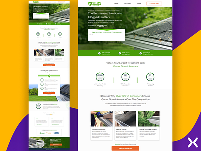 Lead Generation Landing Page/ Gutter Guards America design dribbble shot illustration landing page design landingpage lead generation