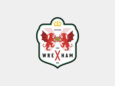 Wrexham Emblem branding crest crown dragon dragons emblem football geometric icon logo minimal soccer soccer crest sports symbol