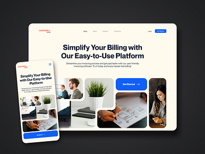 Website design for easy-to-use billing software ui