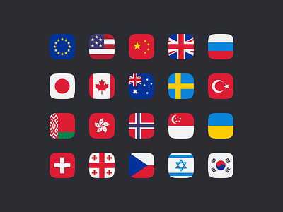 Flag Set for Mobile Banking App app banking country design flags mobile set ui ux