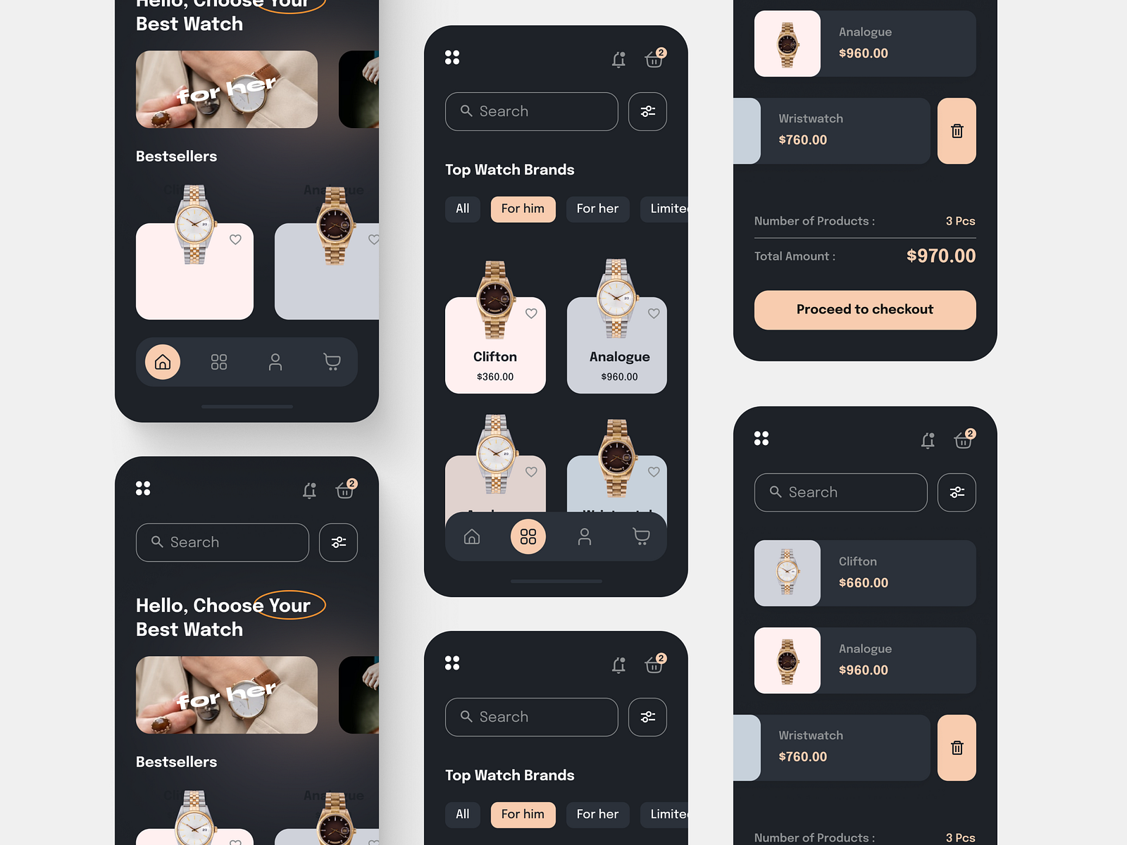 Watch Shop Mobile App by Jewel Rana on Dribbble
