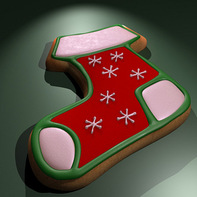 xmas cookie 3d render xmass cookie