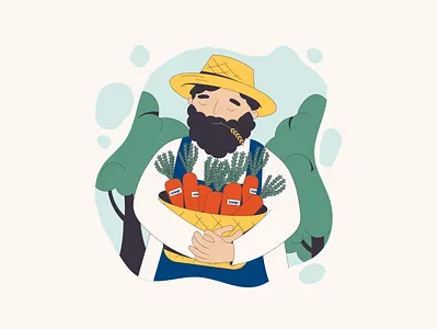 Illustration and animation for COOP supermarkets 2d animation branding carrot cute design farm farmer illustration man motion supermarket vector