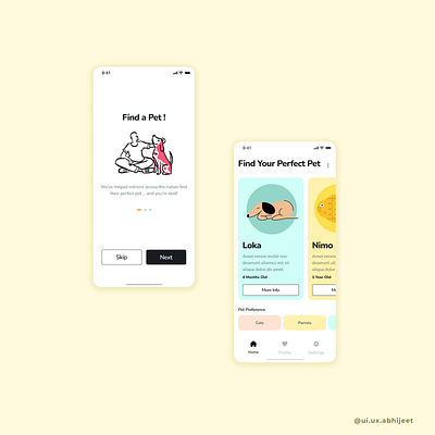 Petify: Find Your Perfect Pet app colourful minimal mobileui pet app ui uidesign uiux uiuxtrends ux uxdesign web design website