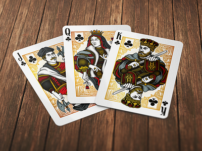 House of Whispers - Clubs Court Cards axe board game cards crown custom flower game graphic design hand drawn illustration jack kickstarter king magic playing cards premium queen sword tabletop vintage