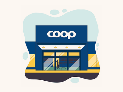 Illustration and animation for COOP supermarkets 2d animation branding car customer design flat groceries illustration motion supermarket vector
