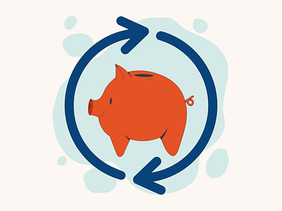 Illustration and animation for COOP supermarkets 2d animation branding coins cute design economy finance illustration motion pig piggy bank vector
