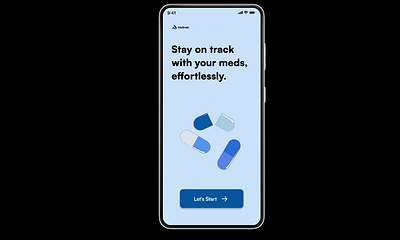 Medication reminder app animation branding build dailyui design designdrug figma illustration logo motion graphics ui ux watchmegrow