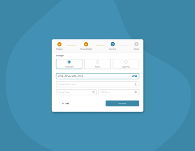 #DailyUI - Credit Card Checkout #002 002 app blue branding challenge checkout creditcard croatia cvv dailyui design dribbble modal orange popup ui userexperience userinterface ux web