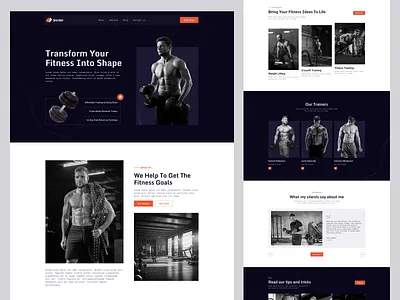 🔥Premium Fitness Landing Page business design fitness fitness landing page fitness web app fitness website gym landing page health landing page landing page marketing template template design ui ui ux ui ux design ux research webocean webocean landing page website design workout