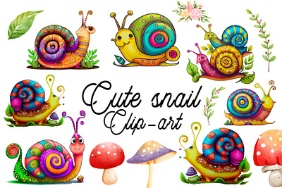 cute snail clipart animal digital snail nature nature clipart seamless snail snail shell watercolor watercolor clipart watercolor snail watercolor snail clipart