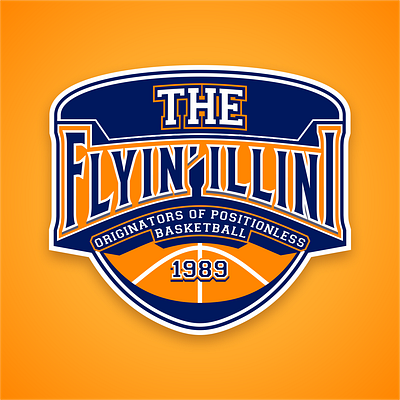 T-shirt design concept for the Flyin Illini 3d animation app basketball branding design flat graphic design icon illustration illustrator logo logo design monogram t shirt design tshirt design typography ui ux vector