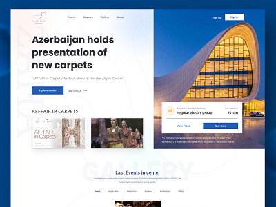 Heydar Aliyev Center Redesign design flat ui uidesign uiux web webdesign