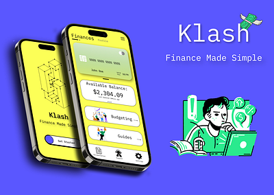 Klash - Finance Made Simple app app design budgeting app design design trends designing finance illustration typography ui