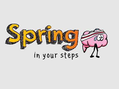 Spring in your steps - Health & Wellbeing initiative arvato branding design drawing illustration