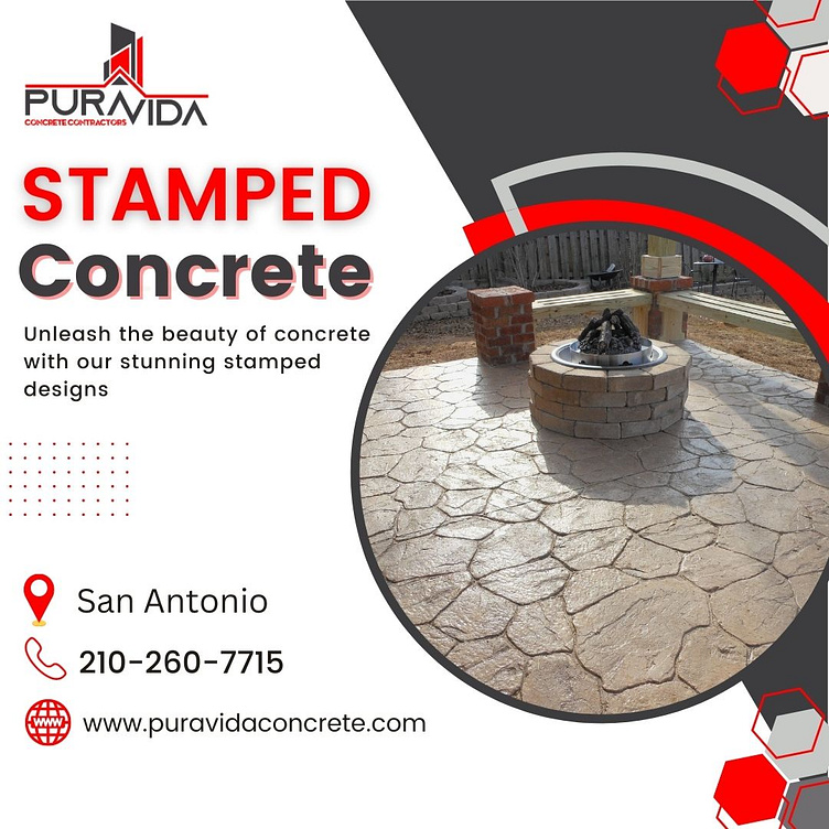 Stamped Concrete San Antonio by PuraVida Concrete Contractors on Dribbble