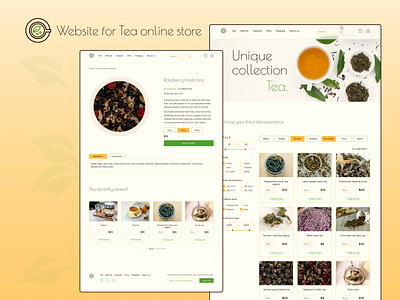 Website for Tea online store design online store ui web web design website
