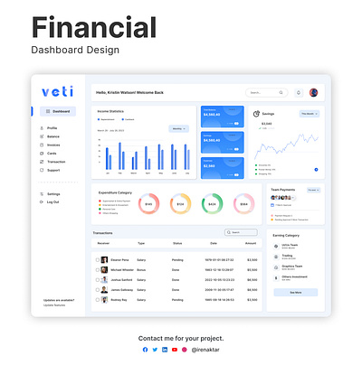 Financial Dashboard Design dashboard design dashboard ui financial dashboard ui ui design ui template uiux uiux design ux design web design website dashboard design