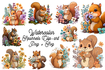 Watercolor Squirrel Clipart animal illustration illustration squirrel clipart squirrel illustration watercolor watercolor animal watercolor clipart watercolor illustration watercolor squirrel watercolor wildlife wildlife clipart