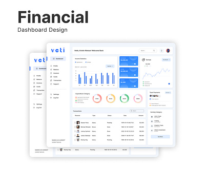 Financial Dashboard Design dashboard dashboard design dashboard ui dashboard ux design ui ui dashboard design ui design uiux ux design vector