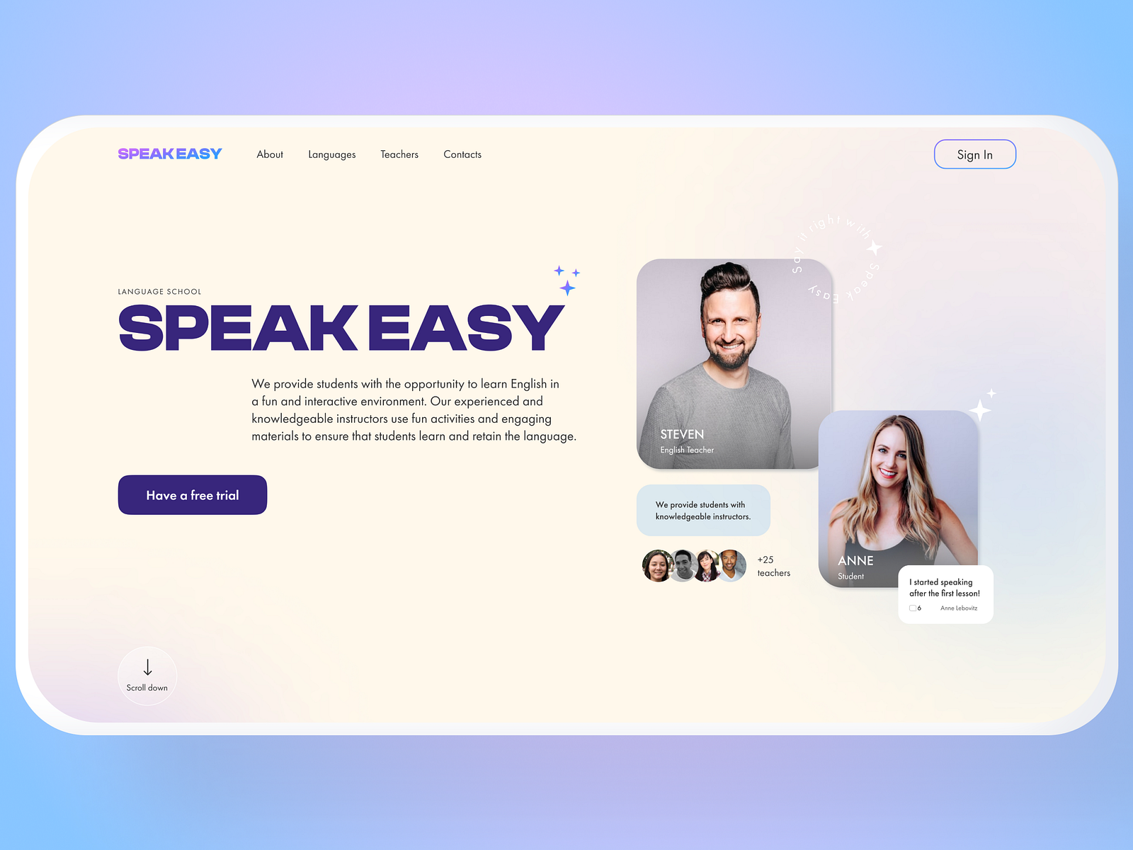Speak Easy Language School By Alina On Dribbble speak-easy-language-school-by-alina-on-dribbble